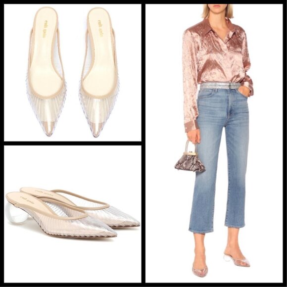 Cult Gaia Silver and Cream Mules - Picture 3 of 16